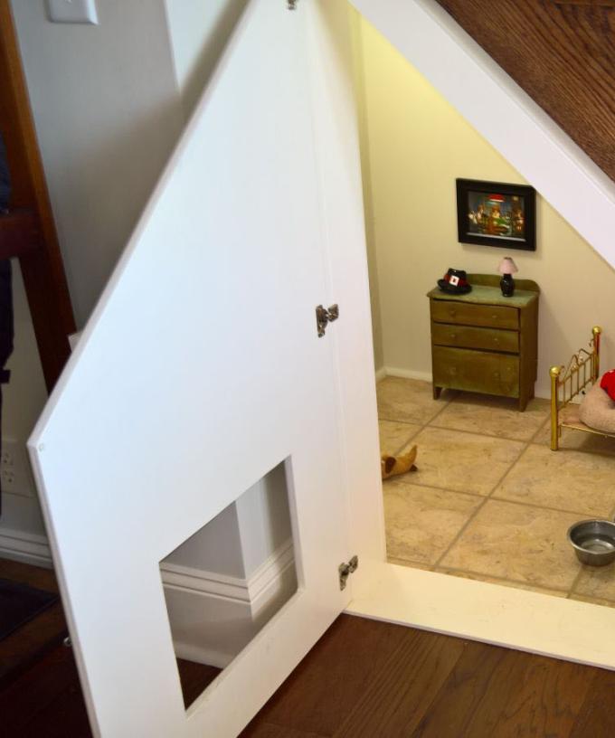 Adorable Dog Has Little Harry Potter Den Under The Stairs